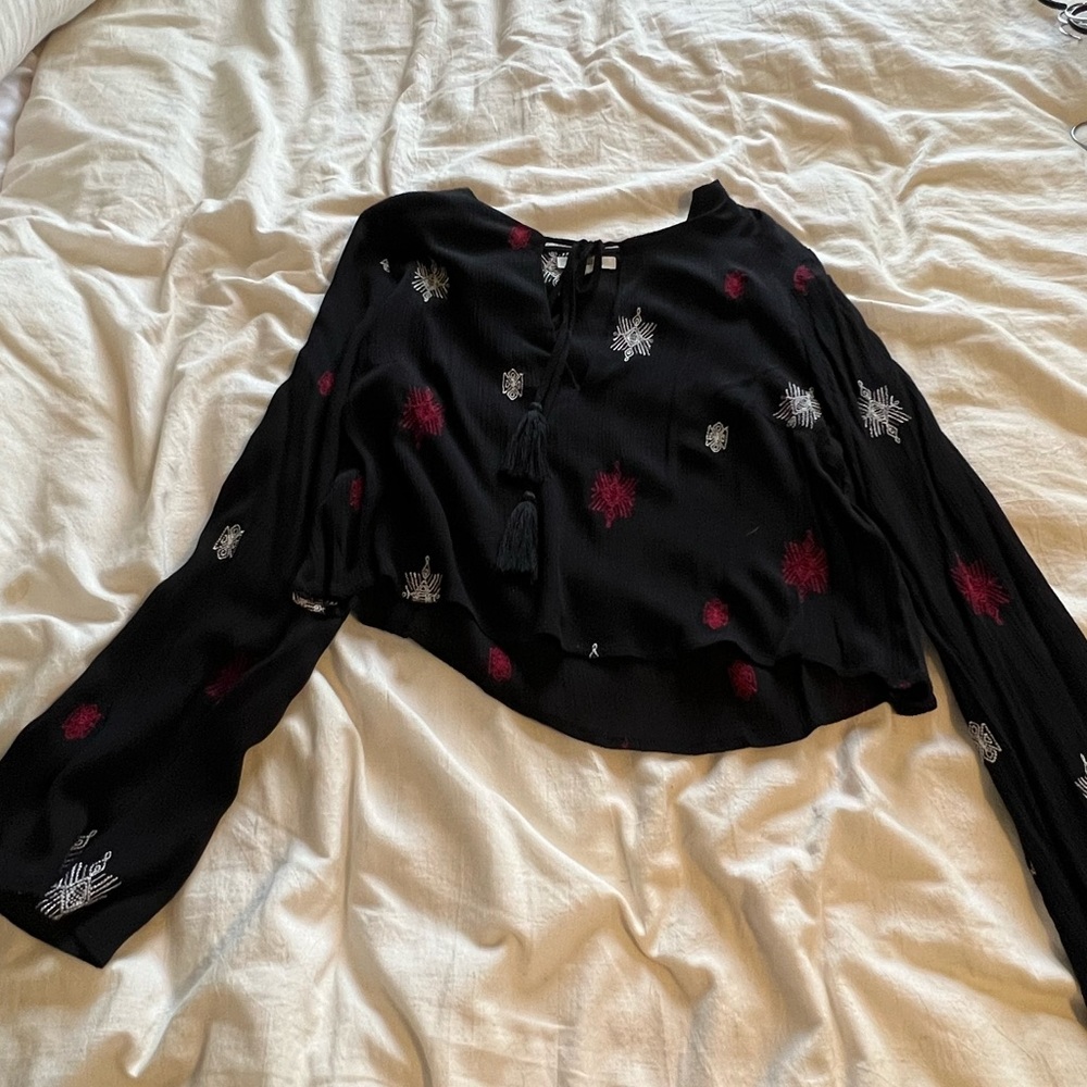 Bell sleeve crop top
